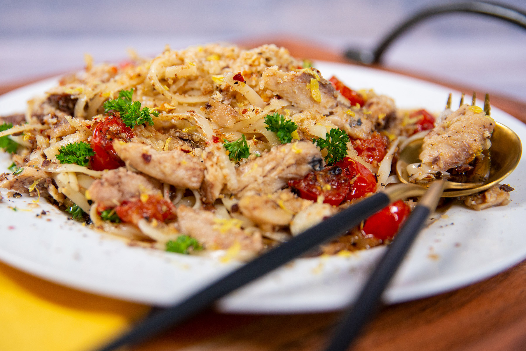 Pâtes aux sardines épicées