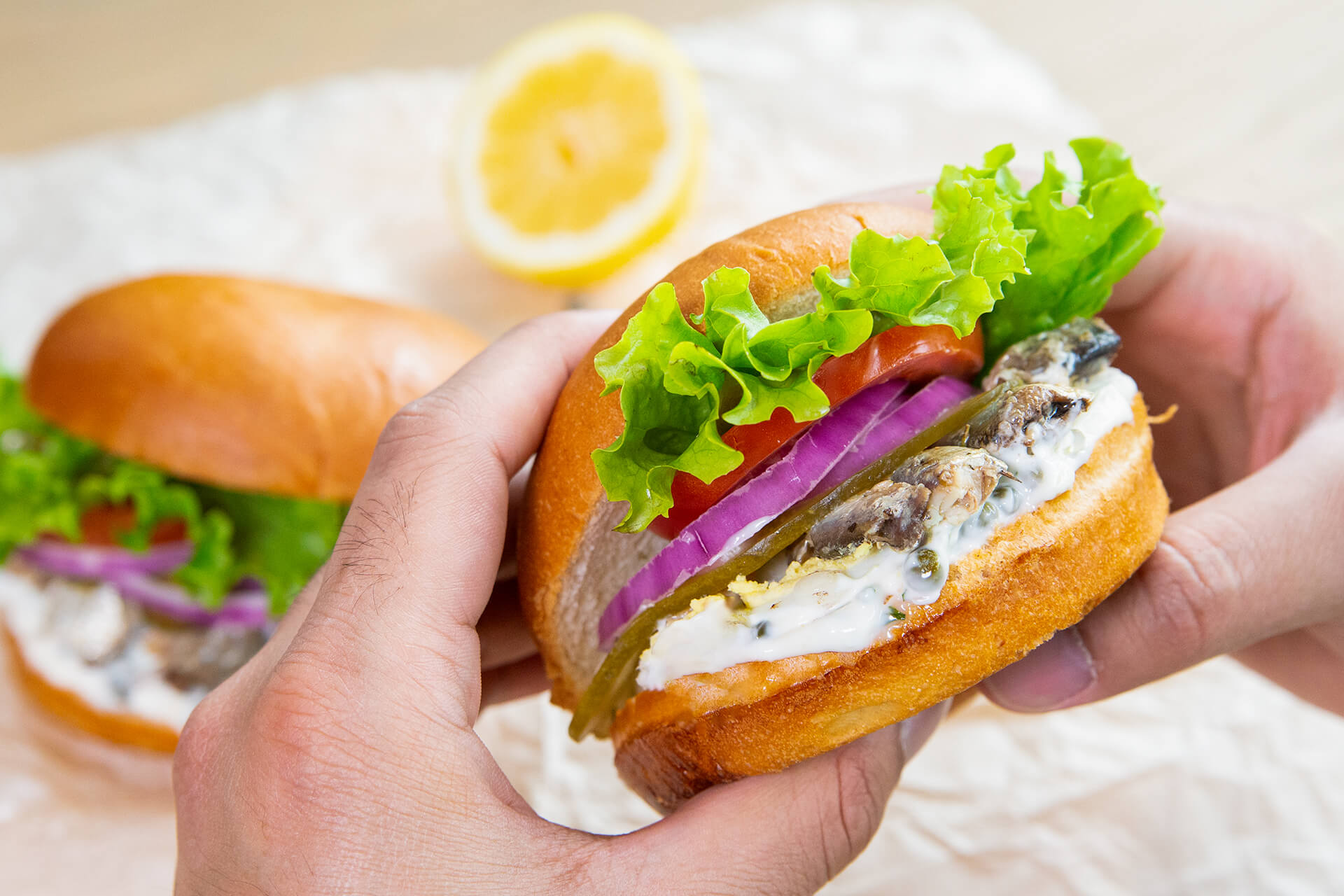 Sandwich à la sardine et aux œufs