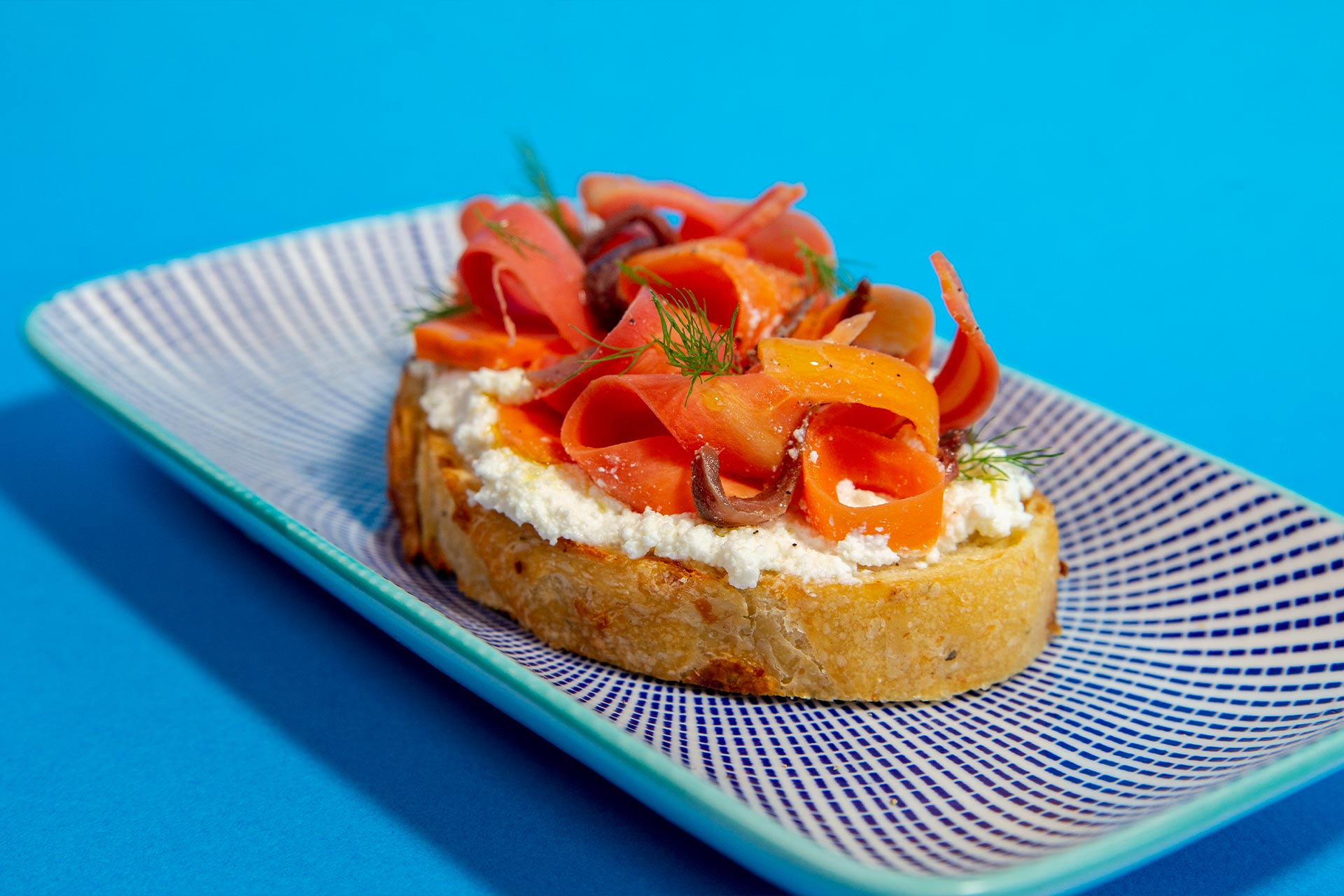 Anchovy Toast with Ricotta and Carrots