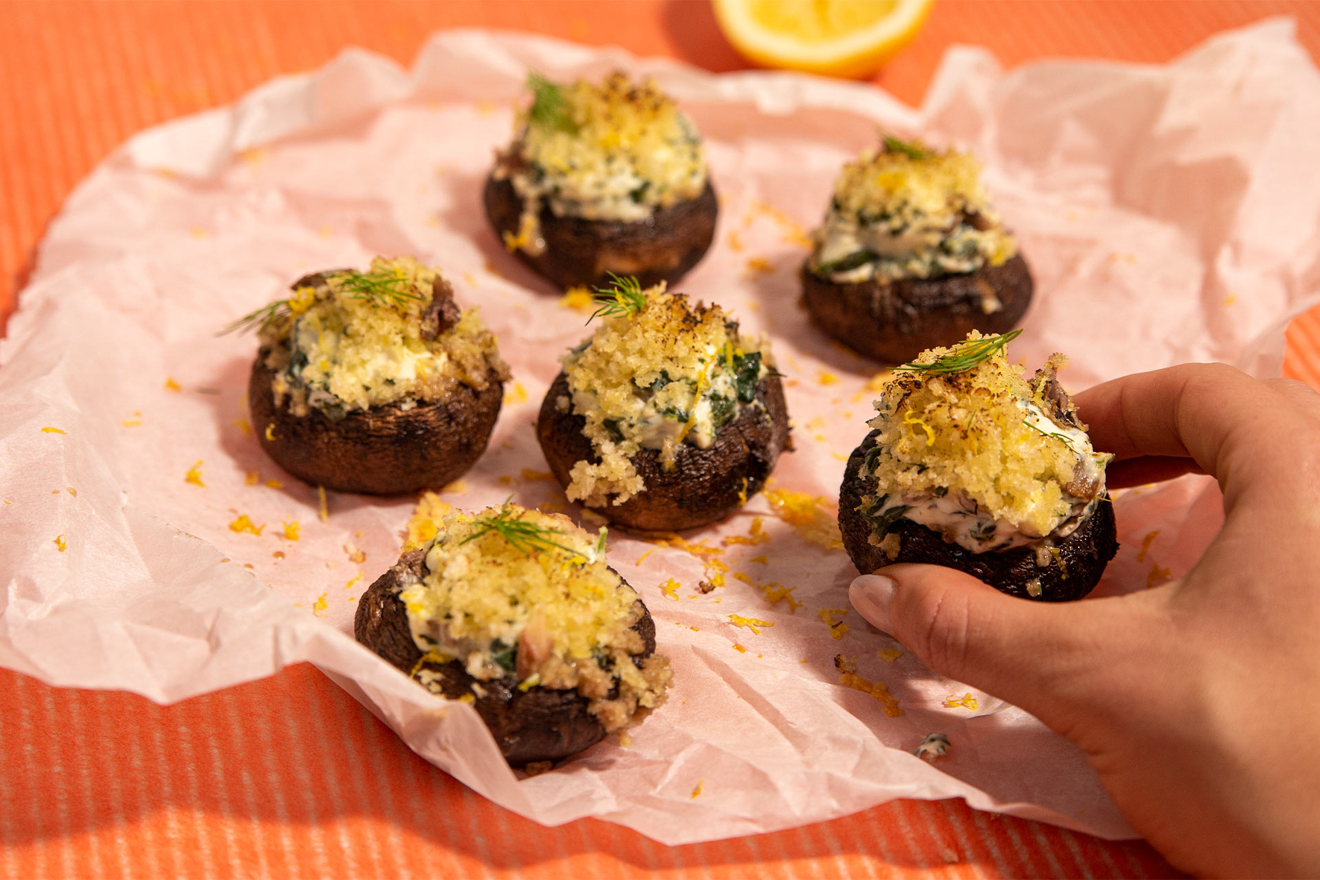 Sardine Stuffed Mushrooms