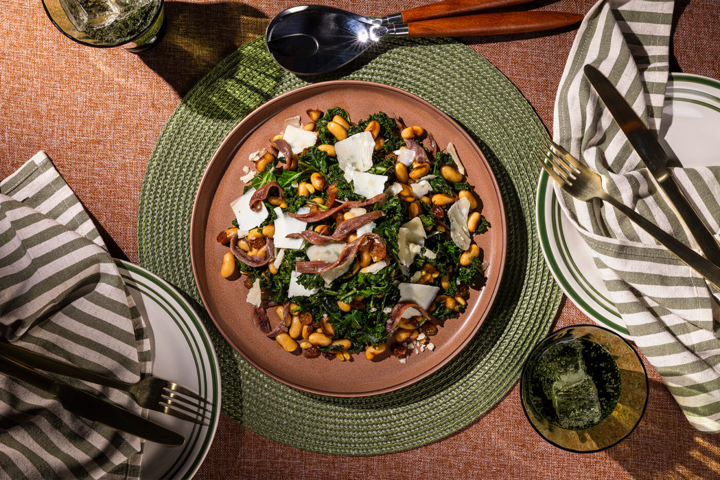 Warm Kale, White Bean & Anchovy Salad
